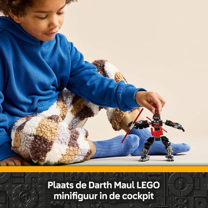 LEGO Star Wars: The Clone Wars Darth Maul Mech Building Toy for Boys, Girls, Fans and Fantasy Lovers Aged 6 Years Old Plus, Gift Idea for Kids, Includes a Large Double-Bladed Red Lightsaber 75411