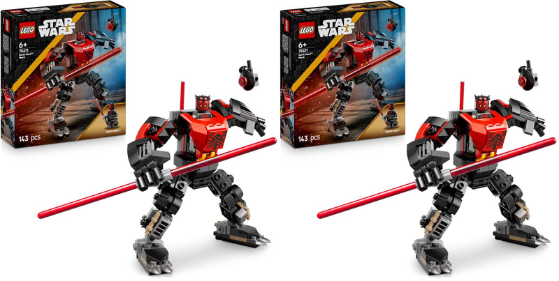 LEGO Star Wars 75411 Mech Darth Maul - Action Figure Giocattolo da Esposizione con Spada Laser Rossa a Doppia Lama e Minifigure - Regalo per Bambini da 6 Anni in su e per i Fan di The Clone Wars