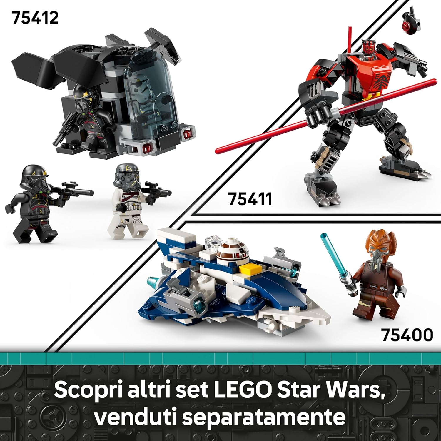LEGO Star Wars: Ahsoka Death Trooper & Night Trooper Battle Pack, Small Gift for Boys, Girls and Any Fans Aged 6 Years Old and Over, Dropship Building Toy for Kids, 4 Characters with Blasters 75412