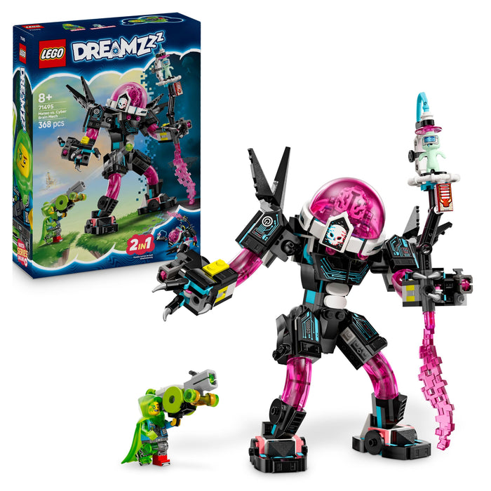LEGO DREAMZzz 2in1 Mateo vs. Cyber Brain Mech - Modular Robot Toy for 8+ Year Old Boys & Girls - Rebuilds into a Scorpion Figure - incl. a Minifigure and a Dreamling - Creative Gift Idea 71495