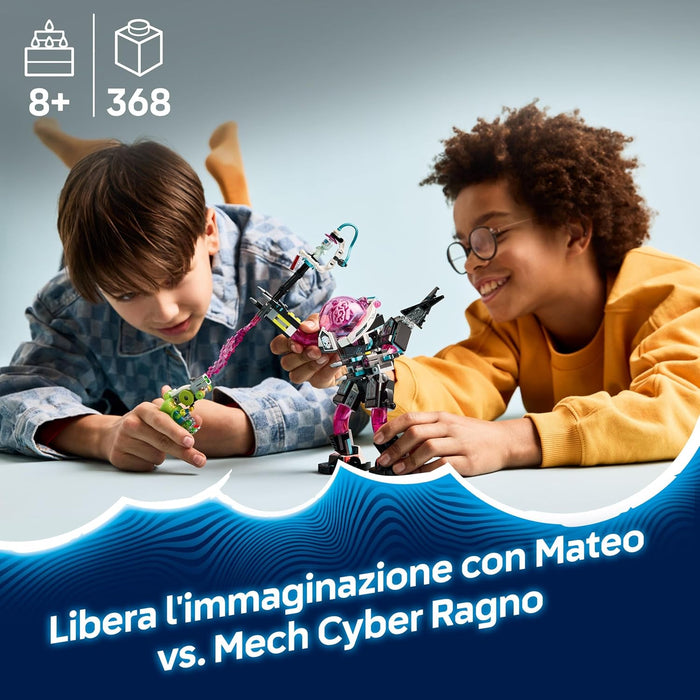 LEGO DREAMZzz 2in1 Mateo vs. Cyber Brain Mech - Modular Robot Toy for 8+ Year Old Boys & Girls - Rebuilds into a Scorpion Figure - incl. a Minifigure and a Dreamling - Creative Gift Idea 71495
