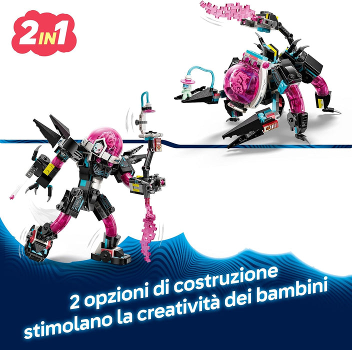 LEGO DREAMZzz 2in1 Mateo vs. Cyber Brain Mech - Modular Robot Toy for 8+ Year Old Boys & Girls - Rebuilds into a Scorpion Figure - incl. a Minifigure and a Dreamling - Creative Gift Idea 71495