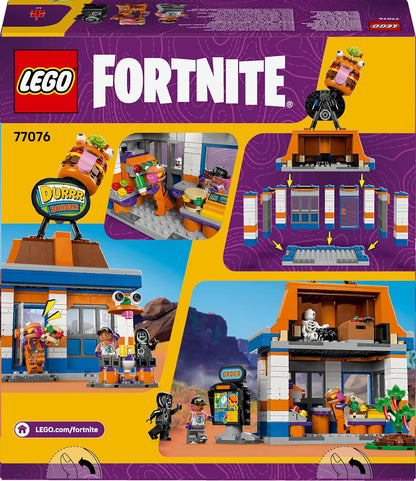 LEGO Fortnite Ristorante di Durrr Burger - Gioco Creativo con le Minifigure di Bombarola da Spiaggia, Manzo-boss e Makaber - Regalo per Gamer, Bambini e Bambine da 10 Anni in su da Collezione - 77076