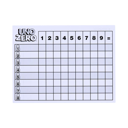 Games UNO Zero Card Game for Kid, Adult & Family Nights, Parties & Travel, Includes Deck & Scorecard