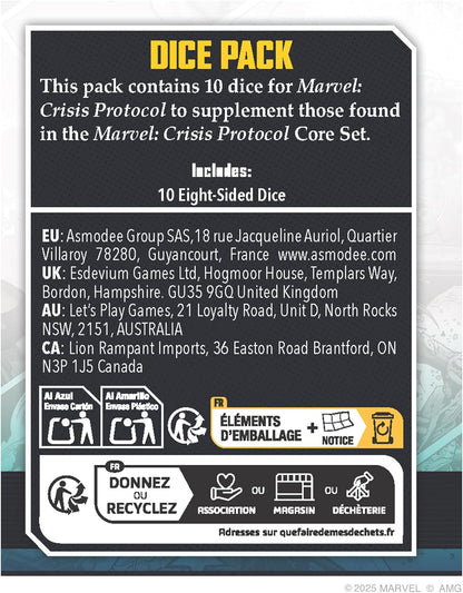 Asmodee | Marvel Crisis Protocol: Dice Pack | Tabletop Miniatures Accessory