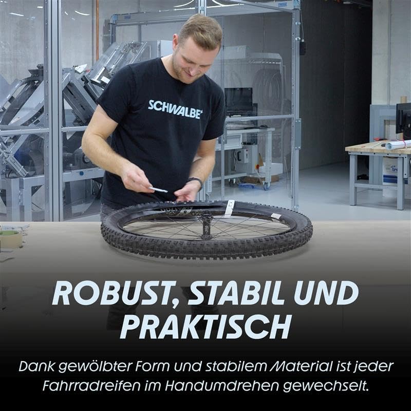 Schwalbe Reifenheber Fahrrad - 3er Set Fahrrad Reifenheber – 3in1 Fahrrad Werkzeug, Montierhebel mit integrierter Klemmfunktion und SV Ventilschlüssel