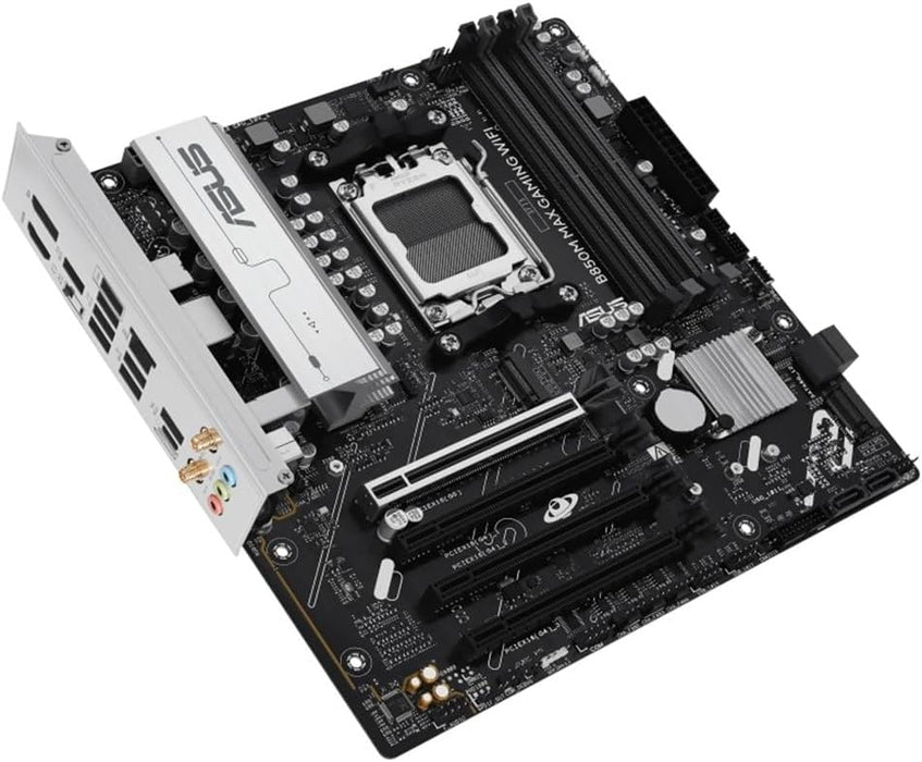 Asus B850M MAX GAMING WIFI, AMD B850, AM5, Micro ATX, 4 DDR5, HDMI, DP, Wi-Fi 6E, GB LAN, 3x M.2