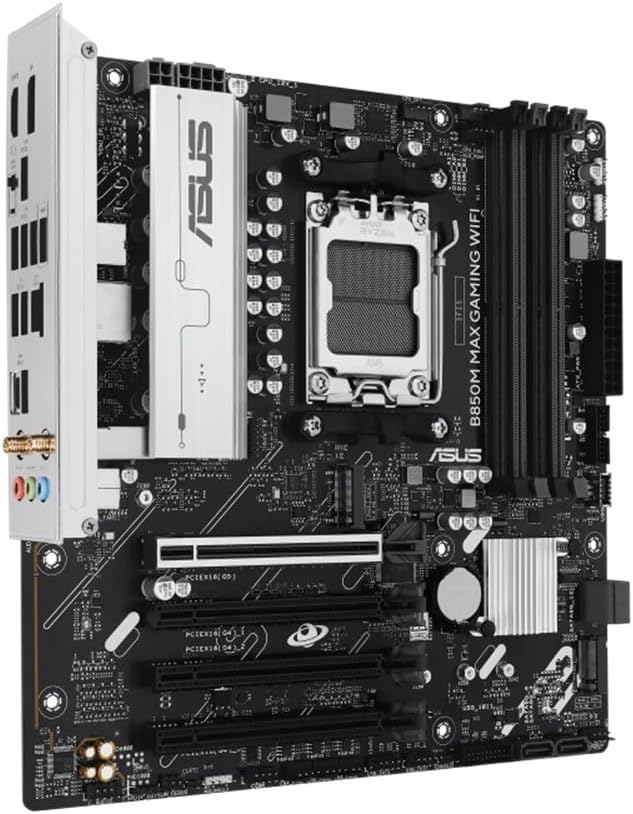Asus B850M MAX GAMING WIFI, AMD B850, AM5, Micro ATX, 4 DDR5, HDMI, DP, Wi-Fi 6E, GB LAN, 3x M.2