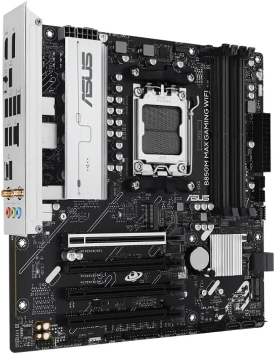Asus B850M MAX GAMING WIFI, AMD B850, AM5, Micro ATX, 4 DDR5, HDMI, DP, Wi-Fi 6E, GB LAN, 3x M.2