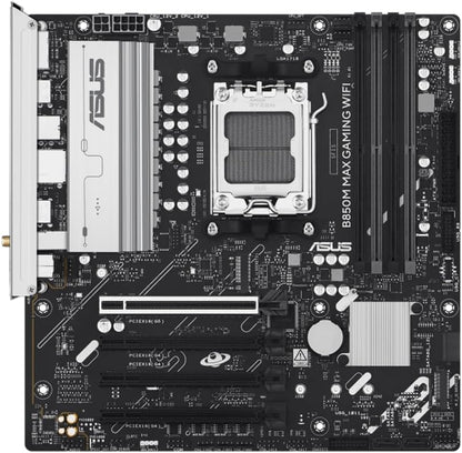 Asus B850M MAX GAMING WIFI, AMD B850, AM5, Micro ATX, 4 DDR5, HDMI, DP, Wi-Fi 6E, GB LAN, 3x M.2