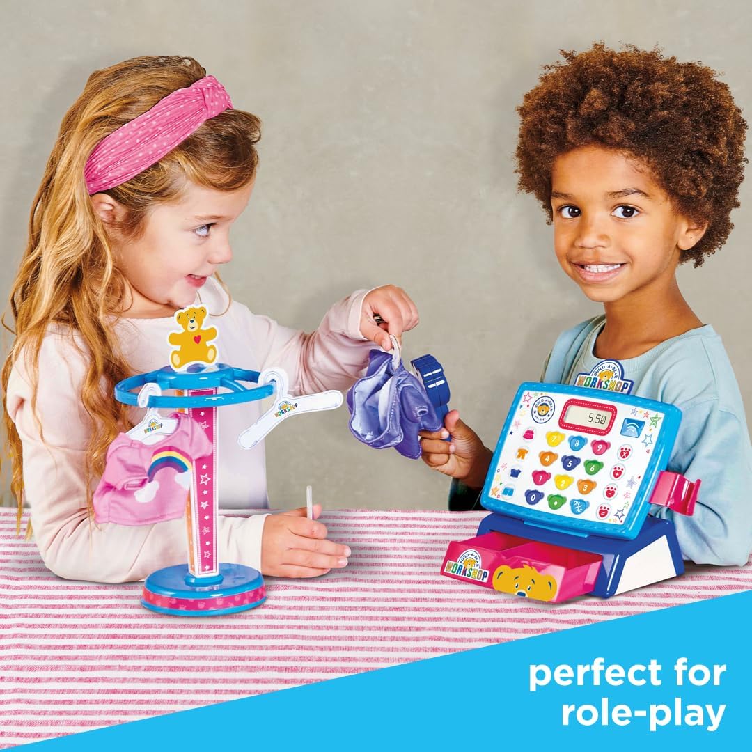Casdon Build-A-Bear Workshop Toy Shop & Checkout Set | Officially Licensed Build-A-Bear Toy Play Set | Perfect for Roleplay for Children Aged 3+ | Includes Electronic Cash Register