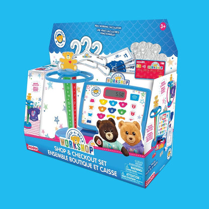 Casdon Build-A-Bear Workshop Toy Shop & Checkout Set | Officially Licensed Build-A-Bear Toy Play Set | Perfect for Roleplay for Children Aged 3+ | Includes Electronic Cash Register