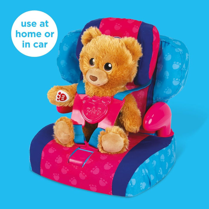 Casdon Build-A-Bear Workshop Furry Friend Toy Car Booster Seat | For Kids Aged 3+ | Use at Home or in Car | Adjustable Headrest & Seatbelt Lock | Fits Cuddly Toys | Bear Not Included