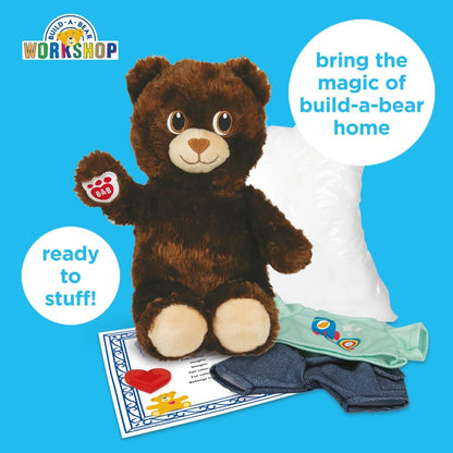 Casdon Build-A-Bear Workshop Furtastic Toy Bear & Outfit Assortment | Assorted Cuddly Toy Bear and Outfit for Children Aged 3+ | Ready to Stuff! | Filling, Heart, and Certificate Also Included