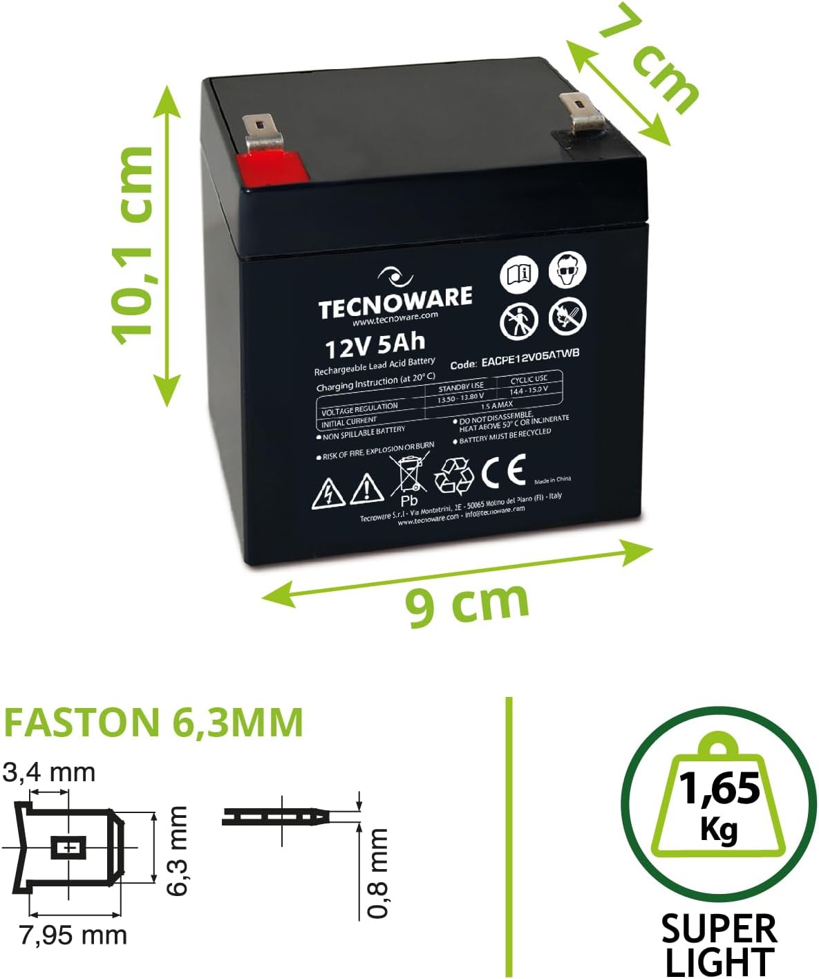 Batteria Tecnoware 12V 5Ah