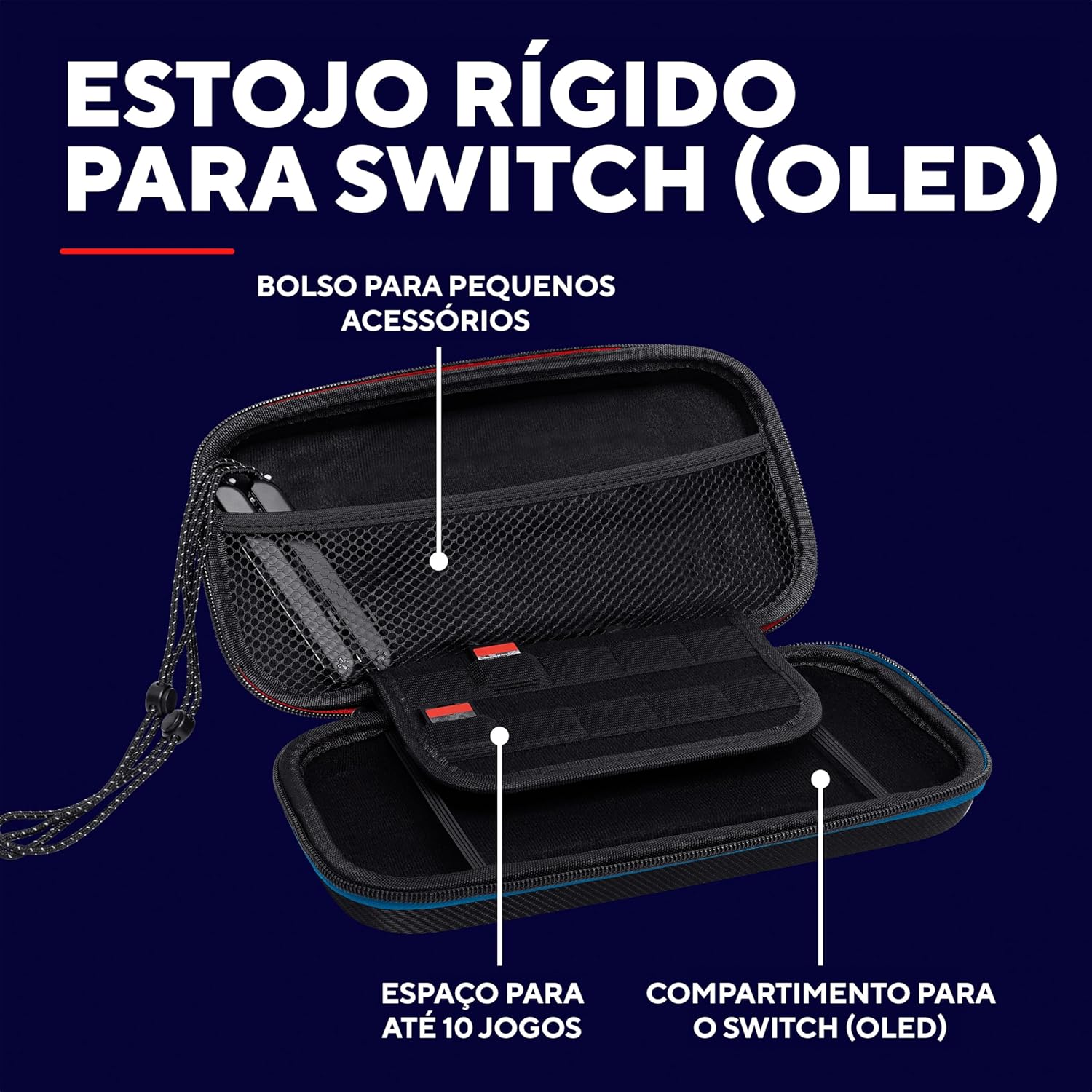 Trust. com GXT 1248 Hardcase voor Nintendo Switch, blauw/rood