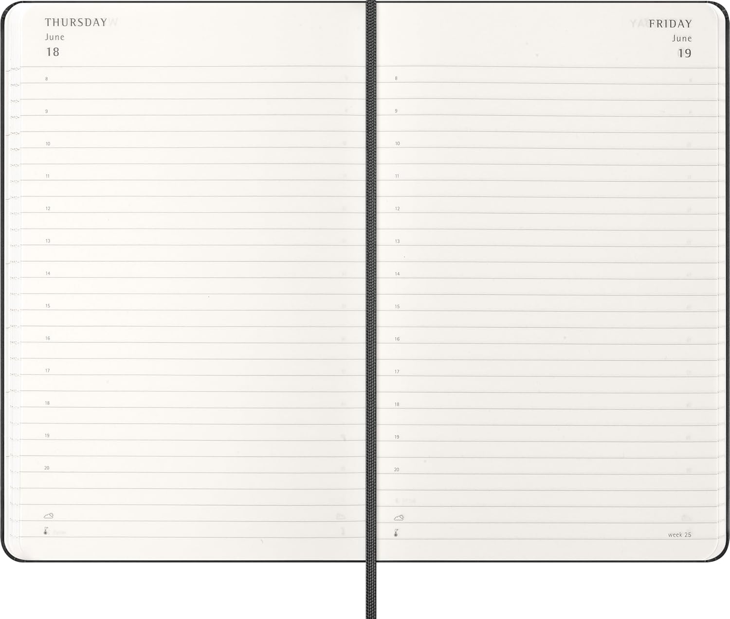 Moleskine Daily Planner, Daily Agenda 2026 12 Months, With Hard Cover and Elastic Closure, Large Format 13x21, Black Color