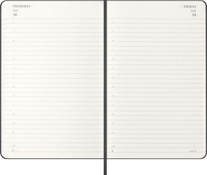 Moleskine Daily Planner, Daily Agenda 2026 12 Months, With Hard Cover and Elastic Closure, Large Format 13x21, Black Color