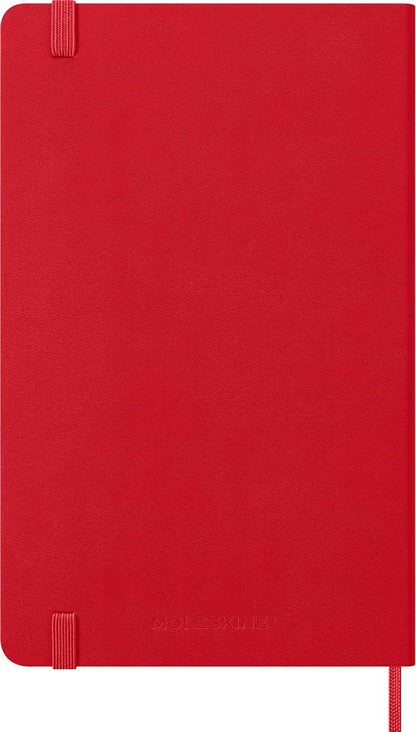 Moleskine Daily Planner, Daily Agenda 2026 12 Months, With Hard Cover and Elastic Closure, Large Format 13x21, Red Color