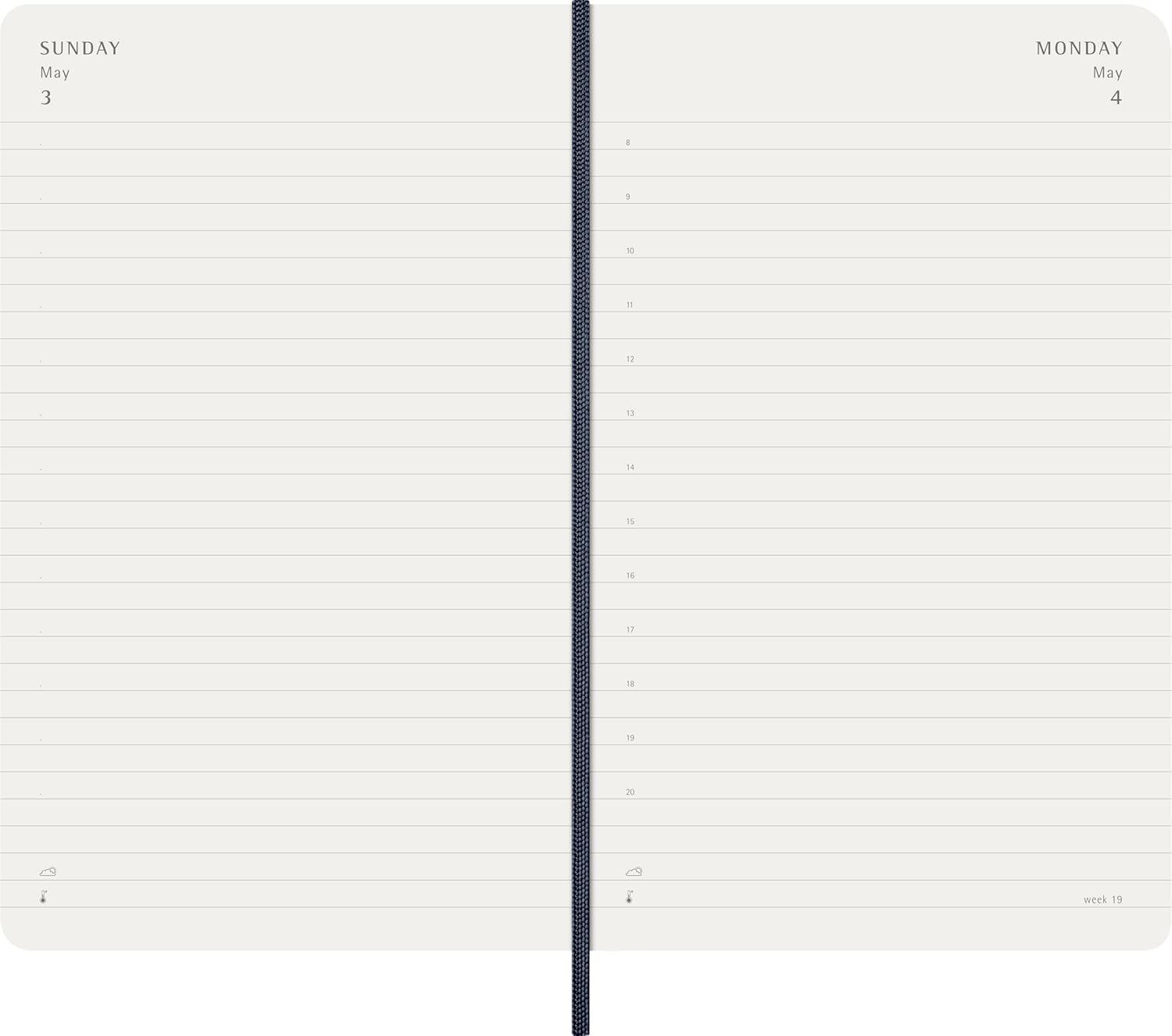 Moleskine Daily Planner, Daily Agenda 2026 12 Months, With Soft Cover and Elastic Closure, Large Format 13x21, Blue Color