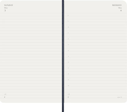 Moleskine Daily Planner, Daily Agenda 2026 12 Months, With Soft Cover and Elastic Closure, Large Format 13x21, Blue Color