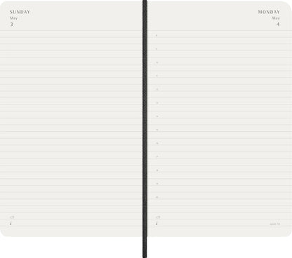 Moleskine Daily Planner, Daily Agenda 2026 12 Months, With Soft Cover and Elastic Closure, Large Format 13x21, Black Color