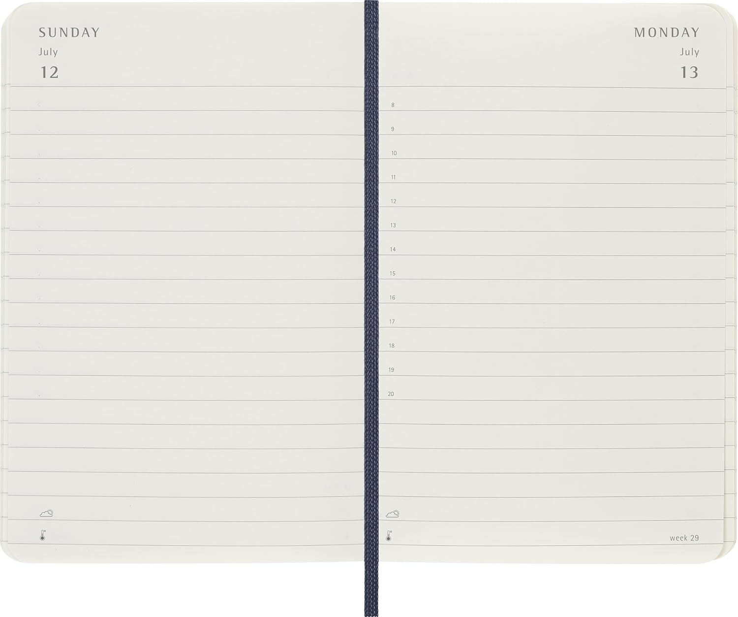 Moleskine Daily Planner, Daily Agenda 2026 12 Months, With Soft Cover and Elastic Closure, Pocket Size 9x14, Blue Color