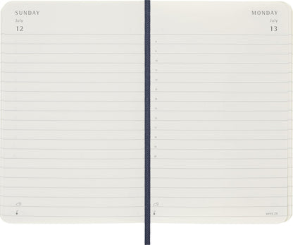 Moleskine Daily Planner, Daily Agenda 2026 12 Months, With Soft Cover and Elastic Closure, Pocket Size 9x14, Blue Color