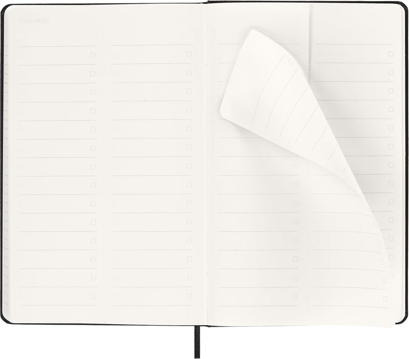 Moleskine Weekly Planner, Vertical Pro Weekly Agenda 12 Months 2025, Hard Cover and Elastic Closure, Black Color, Large Size 13x21 cm