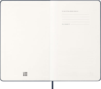 Moleskine Wochenplaner, Wochenagenda 2026 12 Monate mit Platz für Notizen, mit festem Einband und Gummibandverschluss, Großformat 13x21, Farbe Blau