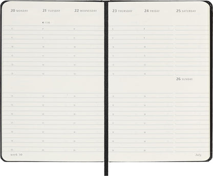 Moleskine Weekly Planner, Vertical Weekly Agenda 2026 12 Months, Hard Cover and Elastic Closure, Black Color, Pocket Size 9x14 cm