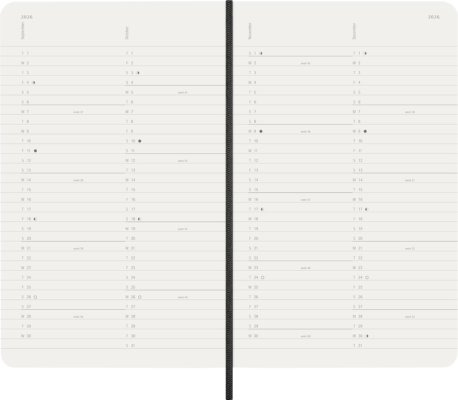 Moleskine Monthly Planner, 2026 12-Month Monthly Agenda, With Soft Cover and Elastic Closure, Large Format 13x21, Black Color