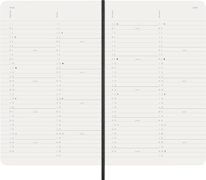 Moleskine Monthly Planner, 2026 12-Month Monthly Agenda, With Soft Cover and Elastic Closure, Large Format 13x21, Black Color