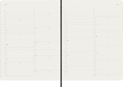 Moleskine Monthly Planner, 2026 12-Month Monthly Agenda, With Soft Cover and Elastic Closure, XL Size 19x25, Black Color