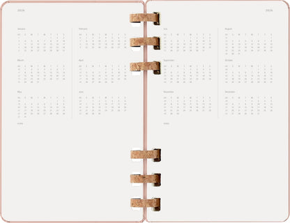 Moleskine Life Planner 2026, Weekly and Monthly Spiral Agenda 12 Months, Hard Cover and Elastic Closure, Almond Color, Large Size 13x21 cm