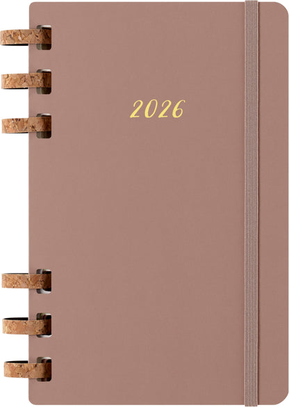 Moleskine Life Planner 2026, Weekly and Monthly Spiral Agenda 12 Months, Hard Cover and Elastic Closure, Almond Color, Large Size 13x21 cm