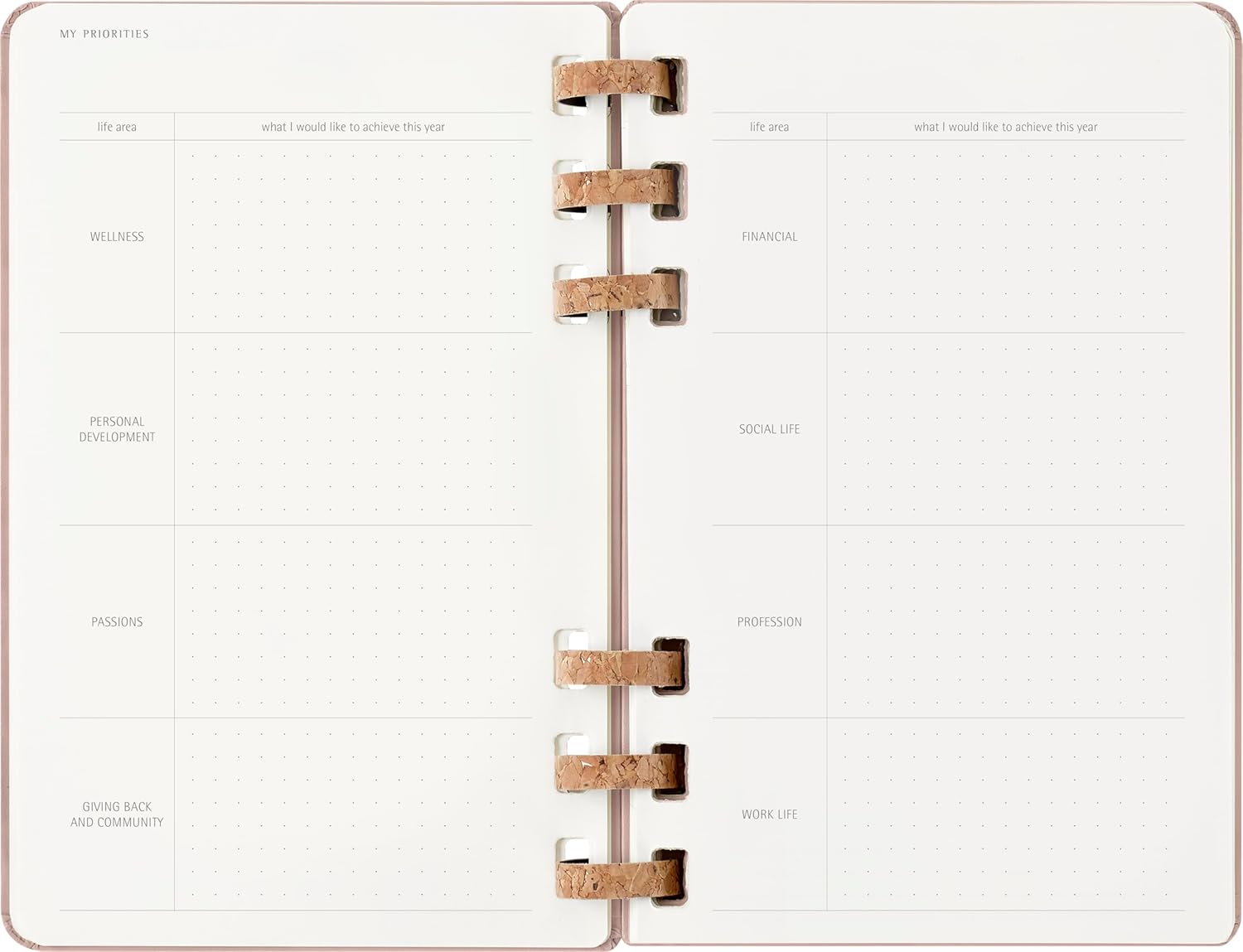 Moleskine Life Planner 2026, Weekly and Monthly Spiral Agenda 12 Months, Hard Cover and Elastic Closure, Almond Color, Large Size 13x21 cm