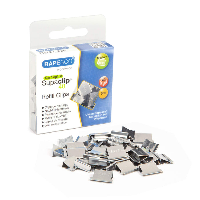 Rapesco RC4050SS Supaclip 40 Stainless Steel Refill Clips
