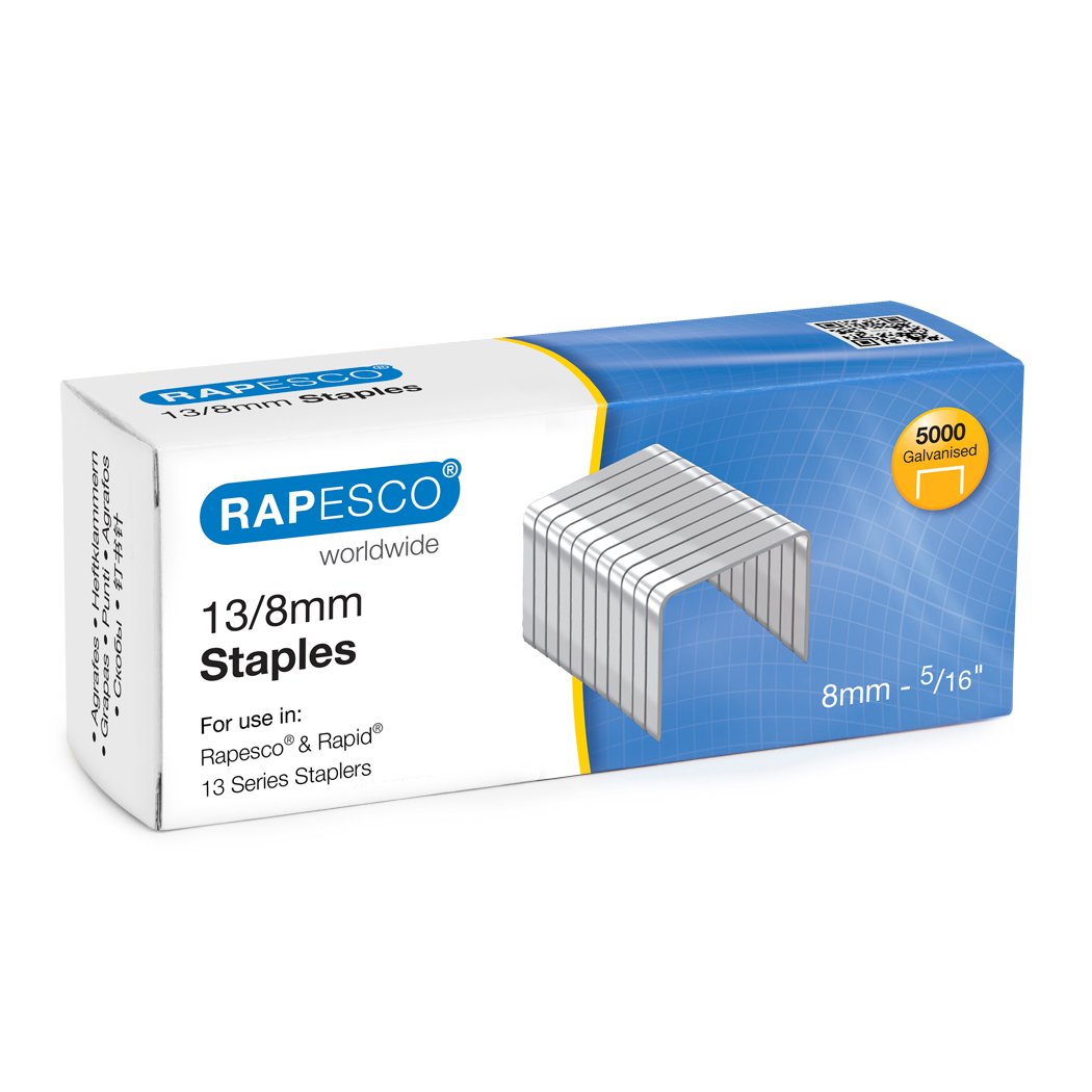 Rapesco S13080Z3 Punti Galvanizzati 13/14 mm, Confezione da 5000