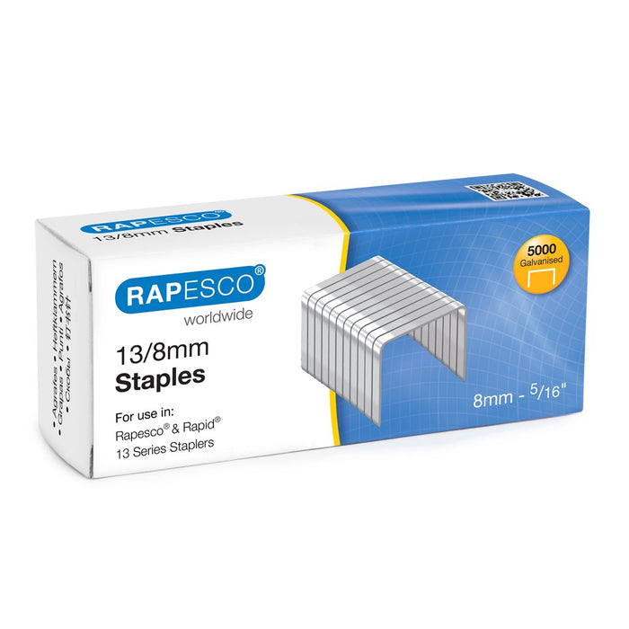 Rapesco S13080Z3 Punti Galvanizzati 13/14 mm, Confezione da 5000