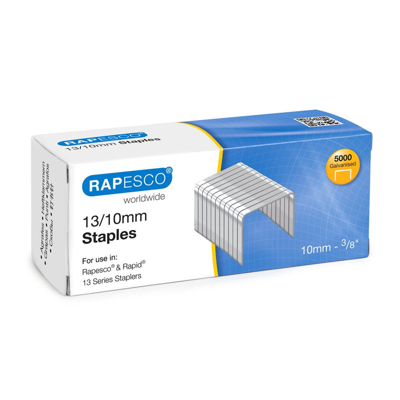 Rapesco S13100Z3 13/10 mm Galvanised Staples, Box of 5000