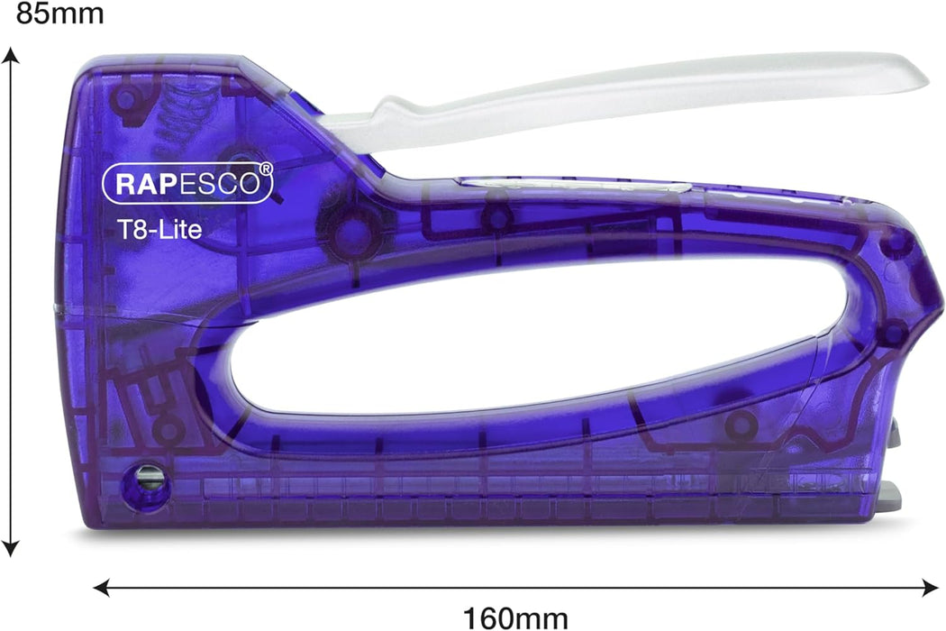 Rapesco 0956 T8-Lite Staple Tacker with 300 13/6mm Staples, Purple