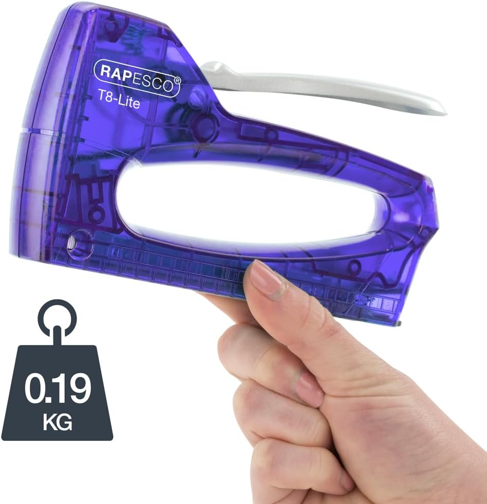 Rapesco 0956 T8-Lite Staple Tacker with 300 13/6mm Staples, Purple