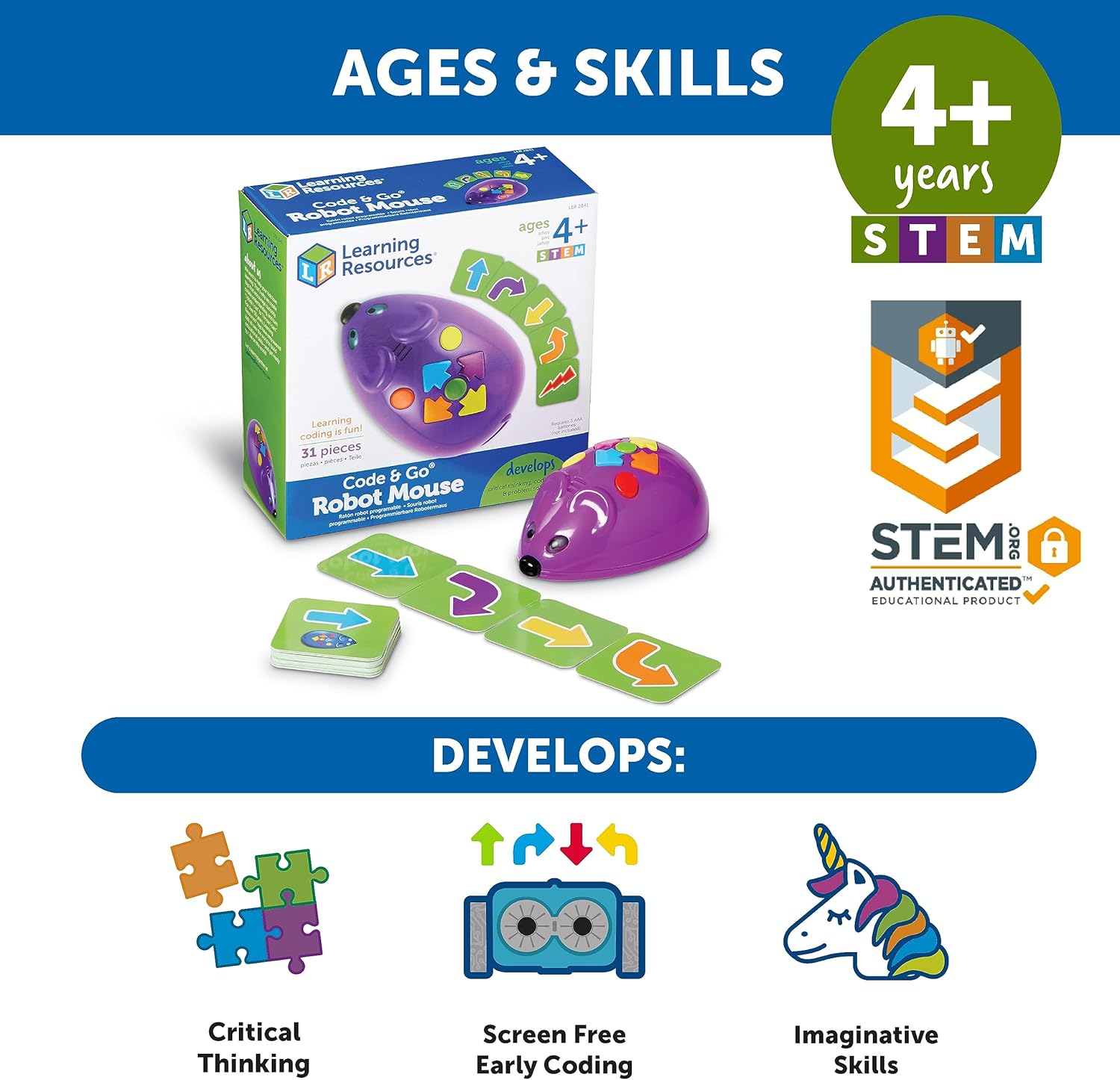 Learning Resources - Code & Go® Robot Mouse - (Lsp2841-Sca)