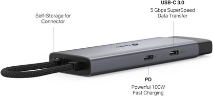 TP-Link UH5020C USB C Hub, 5 in 1 USB C to HDMI Docking Station, 4K HDMI Adapter, 2 USB-A Ports Dock, USB C 3.0 Multiport Adapter, 100W Fast Charging, Aluminum USB Type C Splitter for Laptop/Xbox/PS5