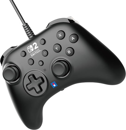 HORI HORIPAD Turbo (Black) Wired Controller for Nintendo Switch 2 - Officially Licensed by Nintendo
