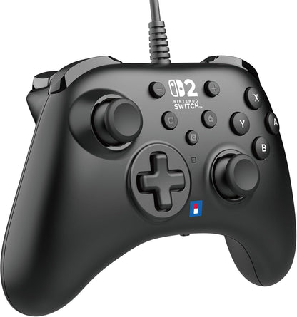 HORI HORIPAD Turbo (Black) Wired Controller for Nintendo Switch 2 - Officially Licensed by Nintendo