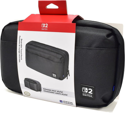 HORI Reversible Travel Pouch (Black) Carrying Pouch for Nintendo Switch 2 - Officially Licensed by Nintendo