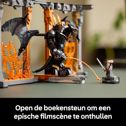 LEGO Icons The Lord of the Rings: Balrog Boekensteun Bouwpakket voor Volwassenen - Kantoor Decoratie en Woonaccessoire Set met Gandalf de Grijze Minifiguur en Balrog Figuur - Cadeau voor Fans - 10367