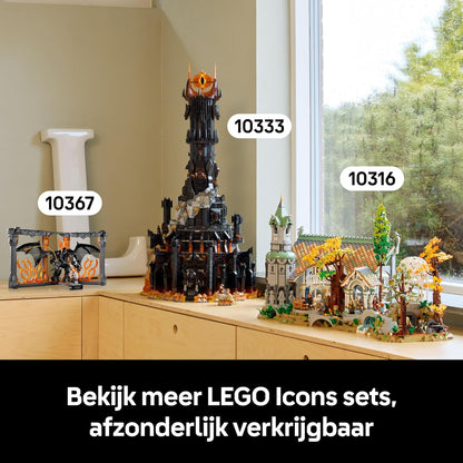 LEGO Icons The Lord of the Rings: Balrog Boekensteun Bouwpakket voor Volwassenen - Kantoor Decoratie en Woonaccessoire Set met Gandalf de Grijze Minifiguur en Balrog Figuur - Cadeau voor Fans - 10367